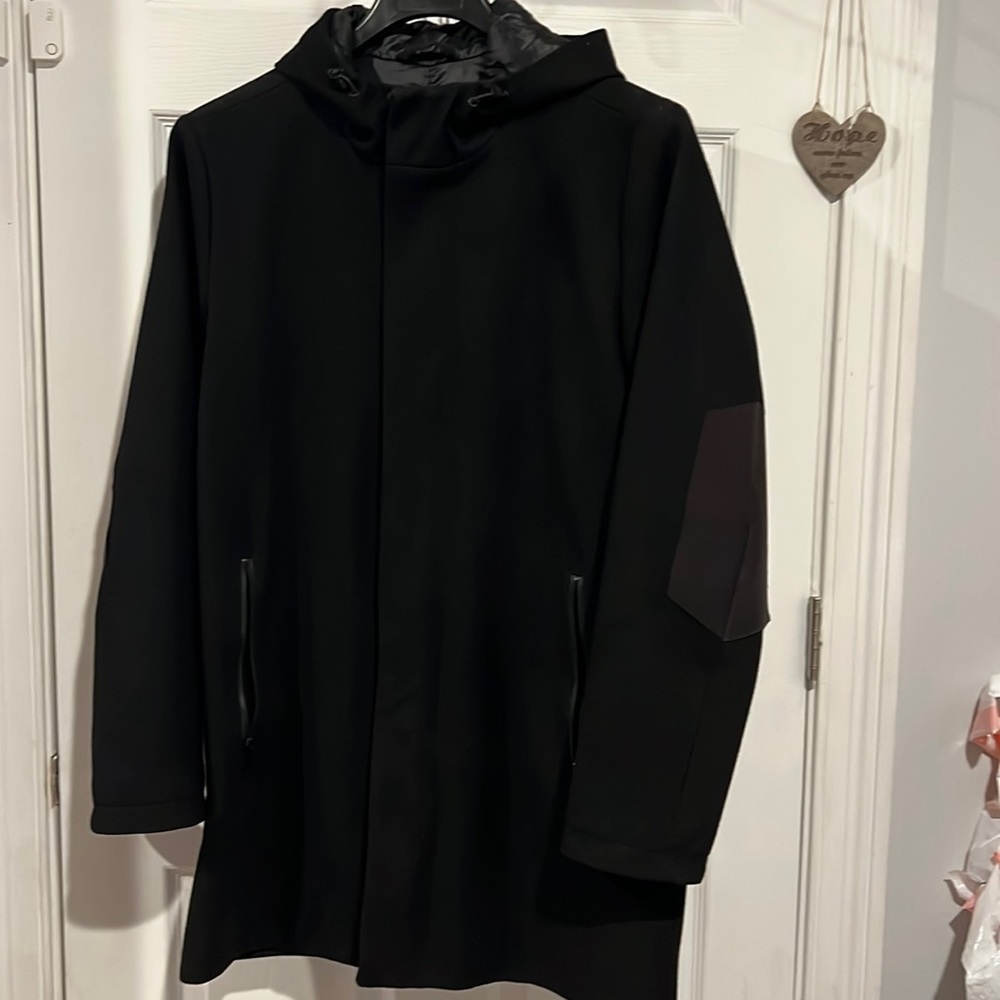DKNY mens hooded peacoat - gently used
